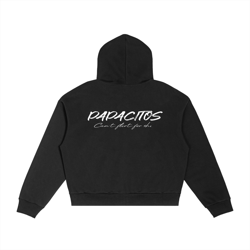 Papacitos Black Plaid Boxy Zip Hoodie 002P