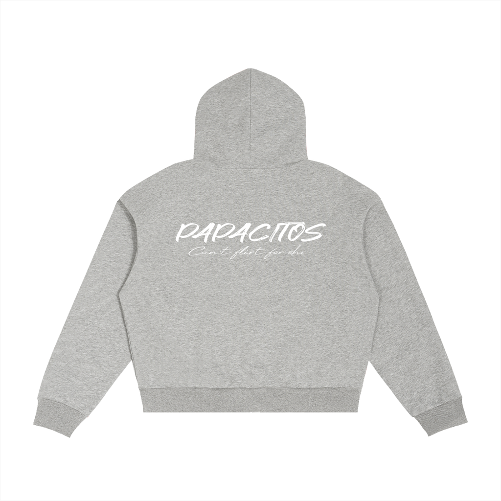 Papacitos Grey Plaid Boxy Zip Hoodie 002P