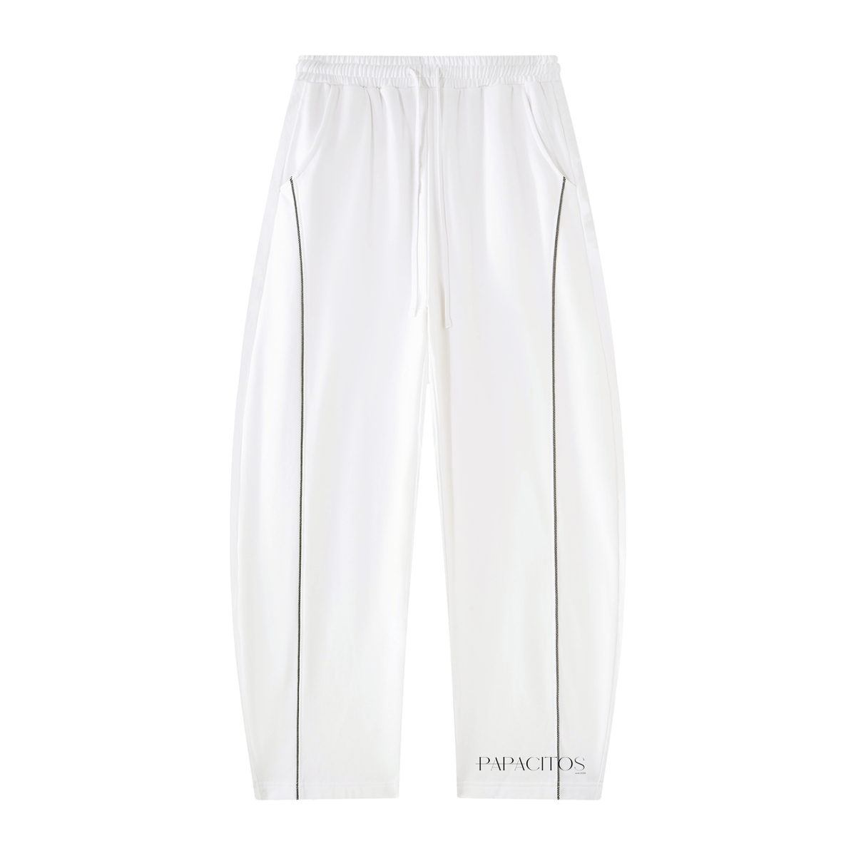 Papacitos White Barrel Leg Sweatpants 001P