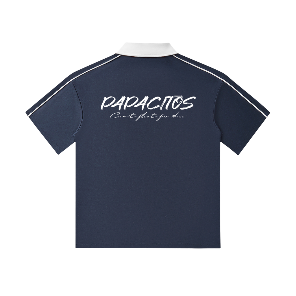Papacitos Navy Contrast Collar Polo 002P