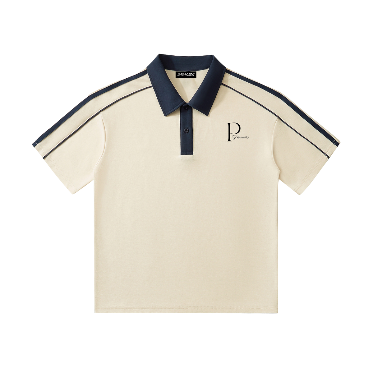 Papacitos Beige Contrast Collar Polo 002P