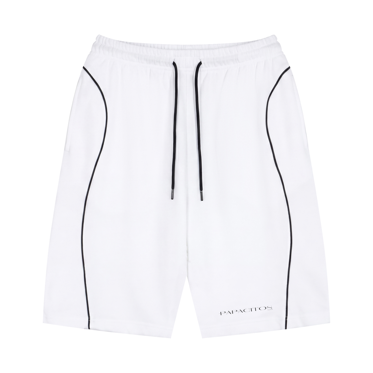 Papacitos White Piping Drawstring Shorts 001P