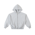 Papacitos Grey Boxy Fleece Zip Hoodie 003P
