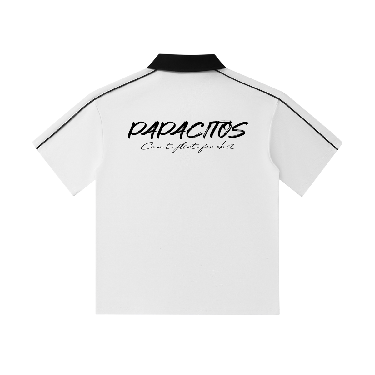 Papacitos White Contrast Collar Polo 002P