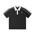 Papacitos Black Contrast Collar Polo 002P