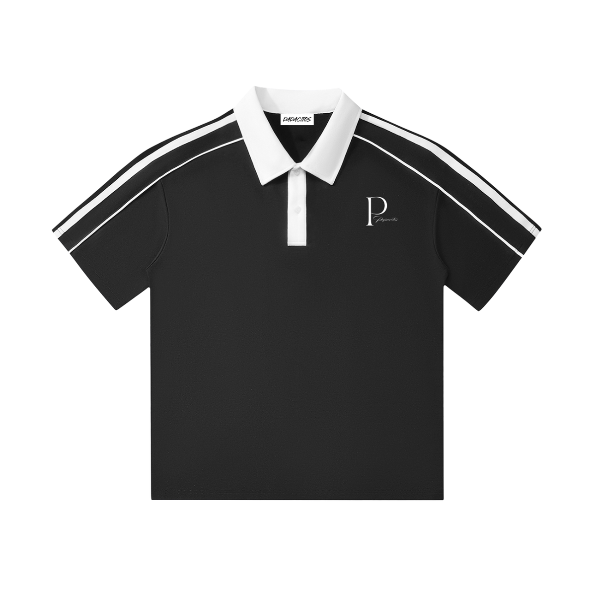 Papacitos Black Contrast Collar Polo 002P