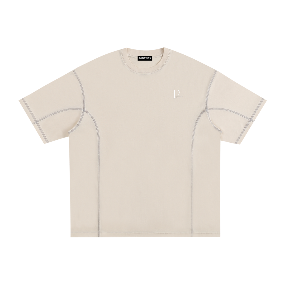 Papacitos Black Streetwear Stitched Cotton T-Shirt 001P