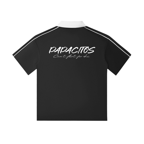 Papacitos Black Contrast Collar Polo 002P