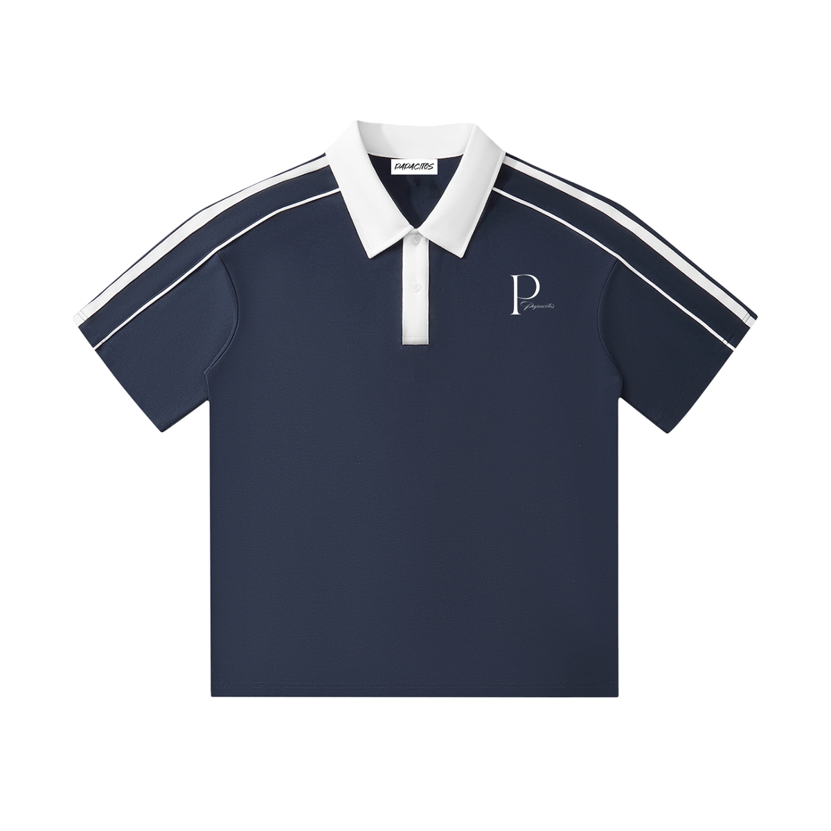 Papacitos Navy Contrast Collar Polo 002P