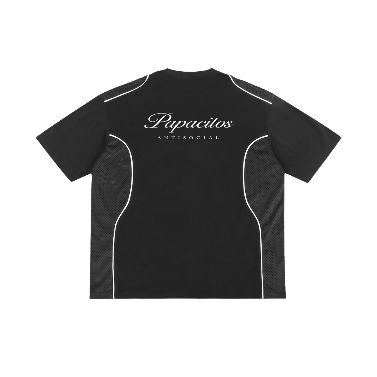 Papacitos Piped Black Panel T-Shirt 001P