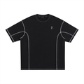 Papacitos Black Streetwear Stitched Cotton T-Shirt 001P