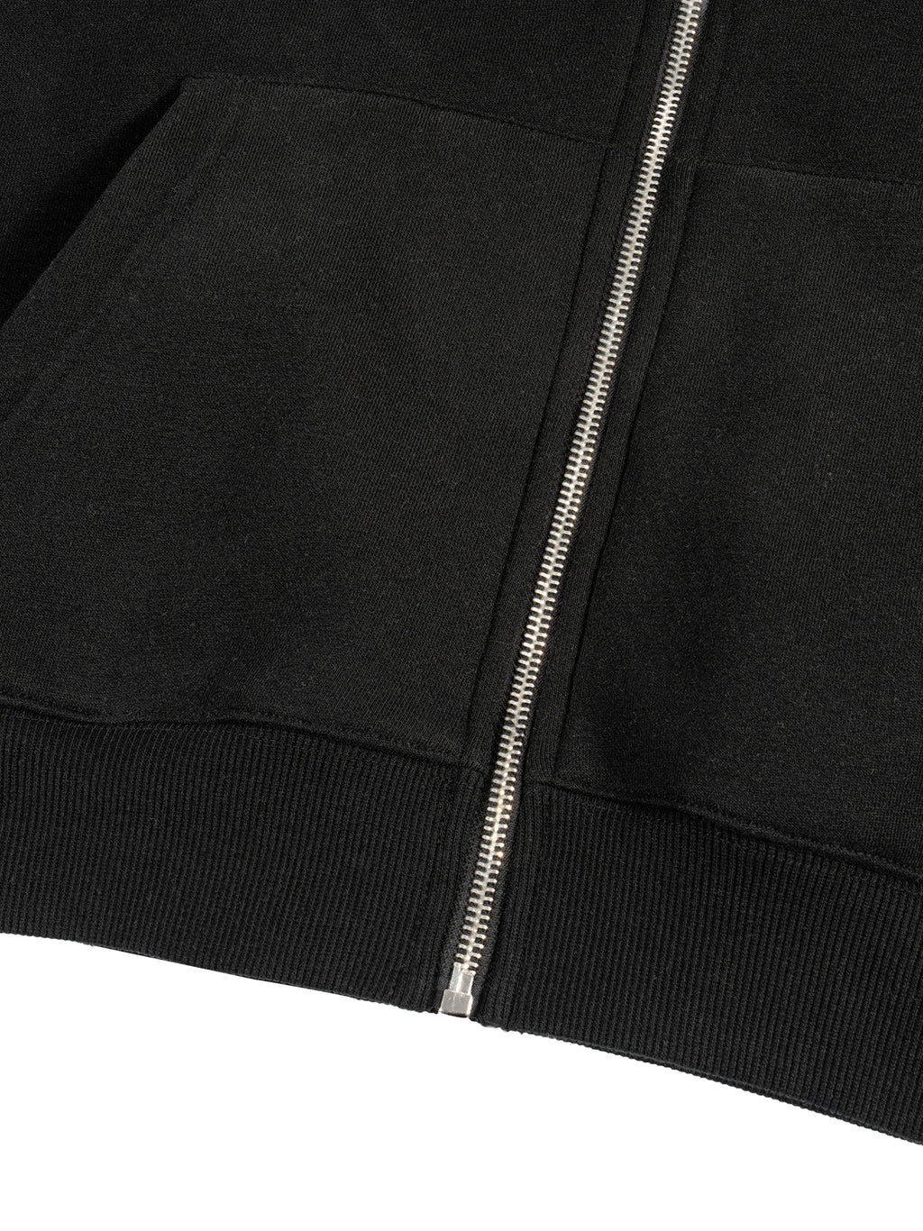 Papacitos Black Fleece Zip-Up Boxy Hoodie 001P