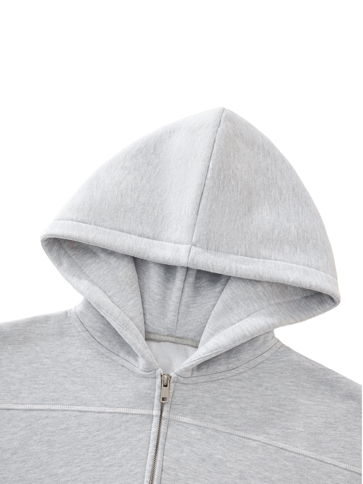 Papacitos Grey Boxy Fleece Zip Hoodie 003P