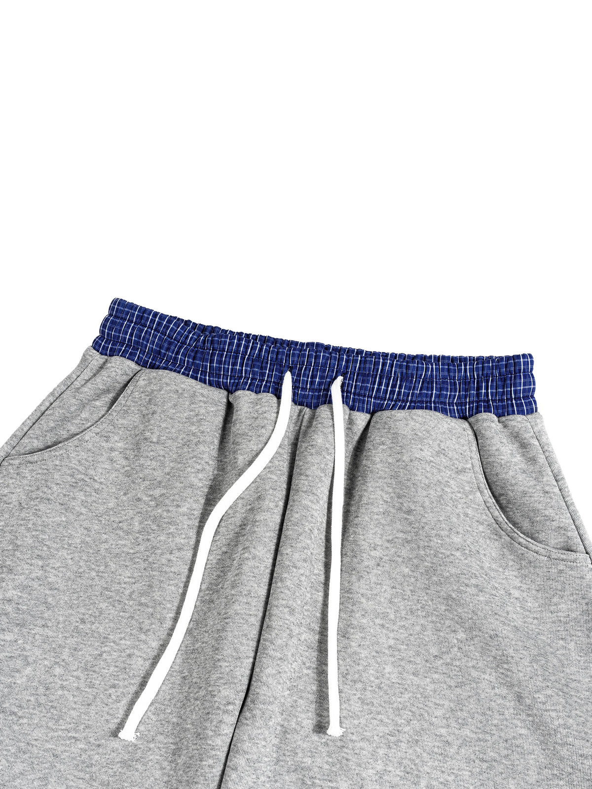 Papacitos Grey Plaid Waistband Barrel Sweatpants 002P