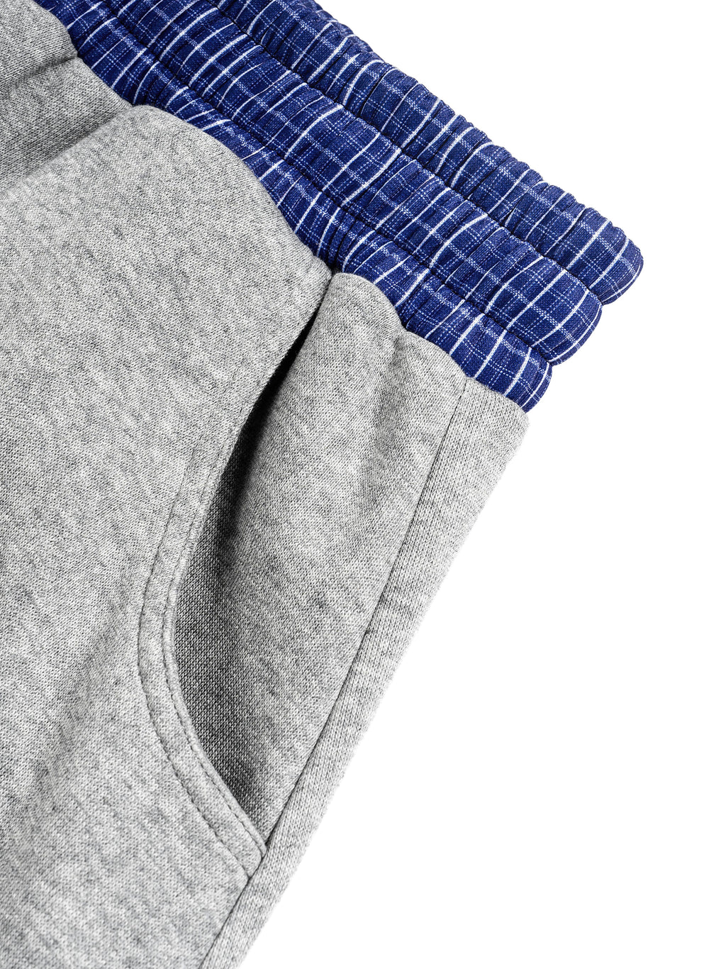 Papacitos Grey Plaid Waistband Barrel Sweatpants 002P